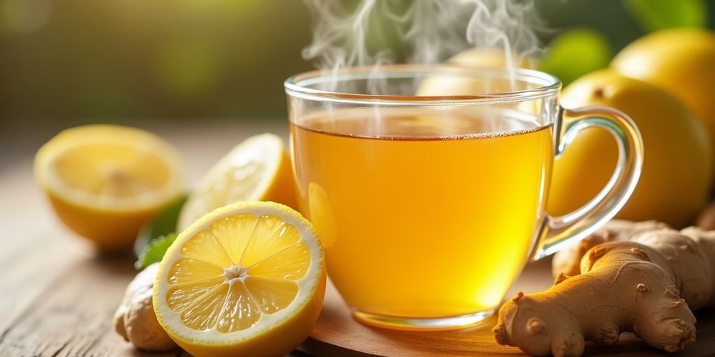 chá de gengibre com limão