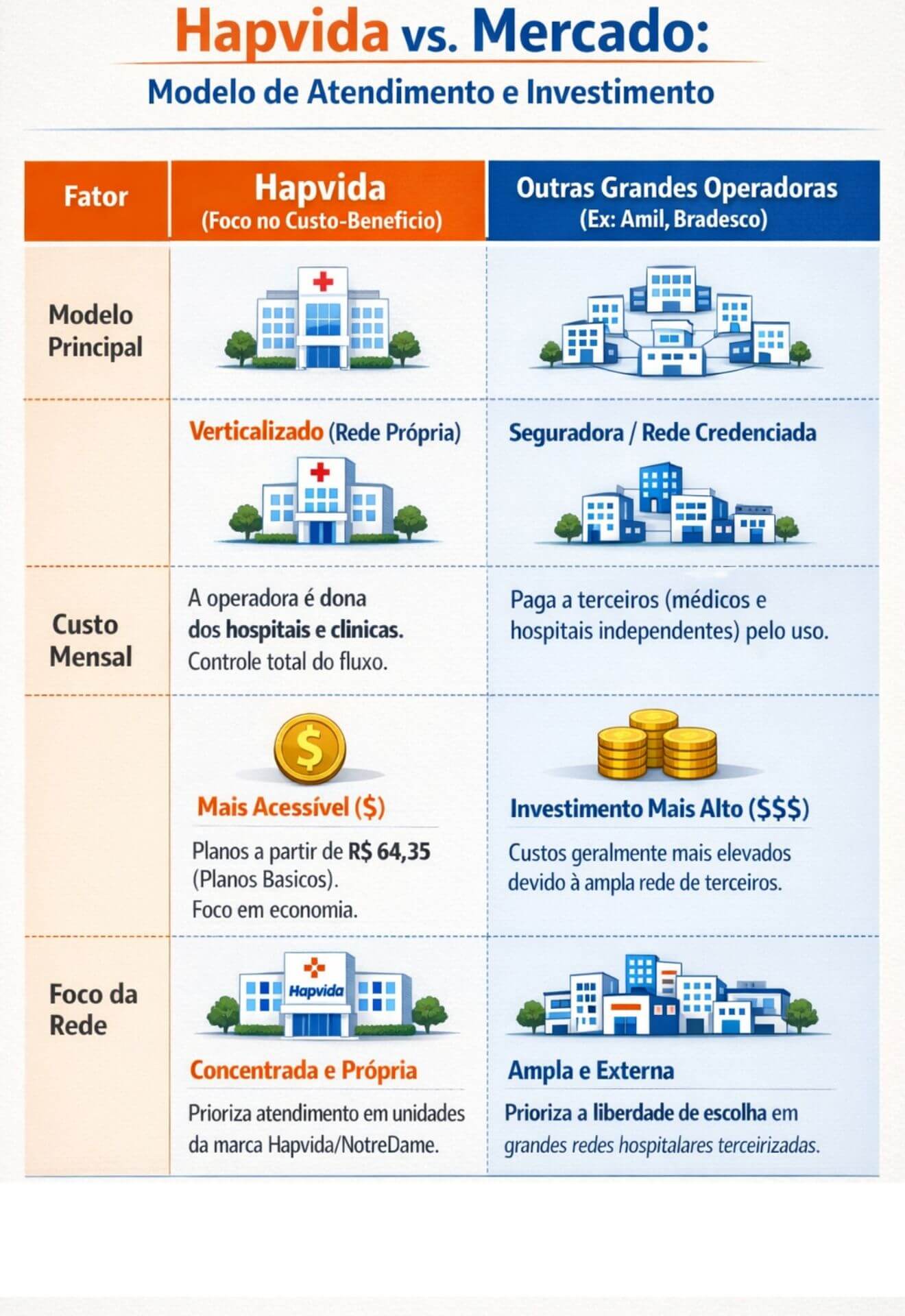 Hapvida é Boa? Análise Completa 2026 com Dados por Perfil e Região 3 modelo de verticalização da Hapvida em comparação com outros modelos