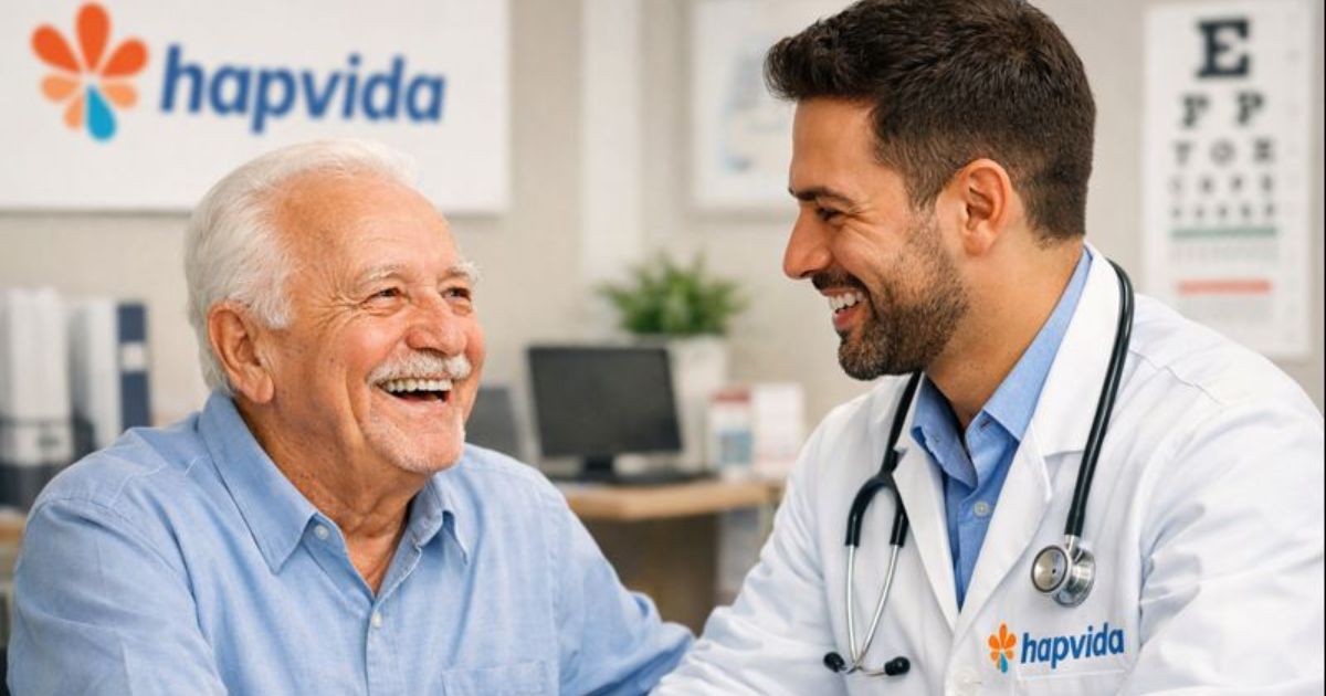 idoso sendo atendido por um dos medicos do plano hapvida para idoso em belo horizonte