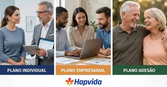 um compilado dos principais tipos de planos do Hapvida
