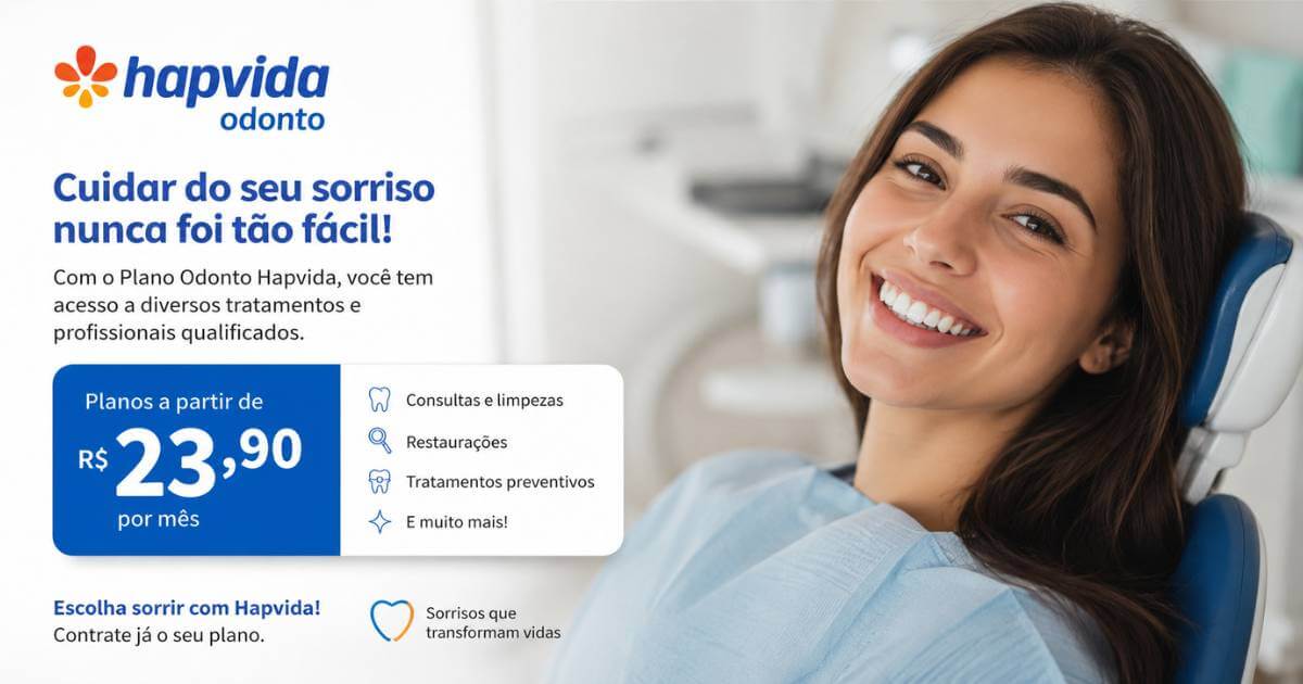 Plano odontológico Hapvida +Odonto é o 3º maior do Brasil, com mais de 22 mil dentistas credenciados e cobertura nacional dos procedimentos do Rol da ANS, incluindo urgência 24h